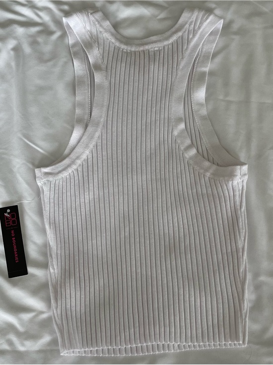 No Boundaries Tops - No Boundaries White Ribbed Racerback Tank